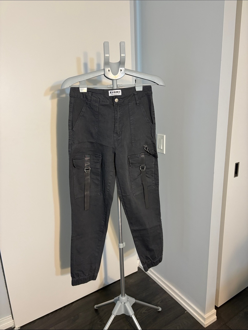 Grey Cargo Jogger Pants